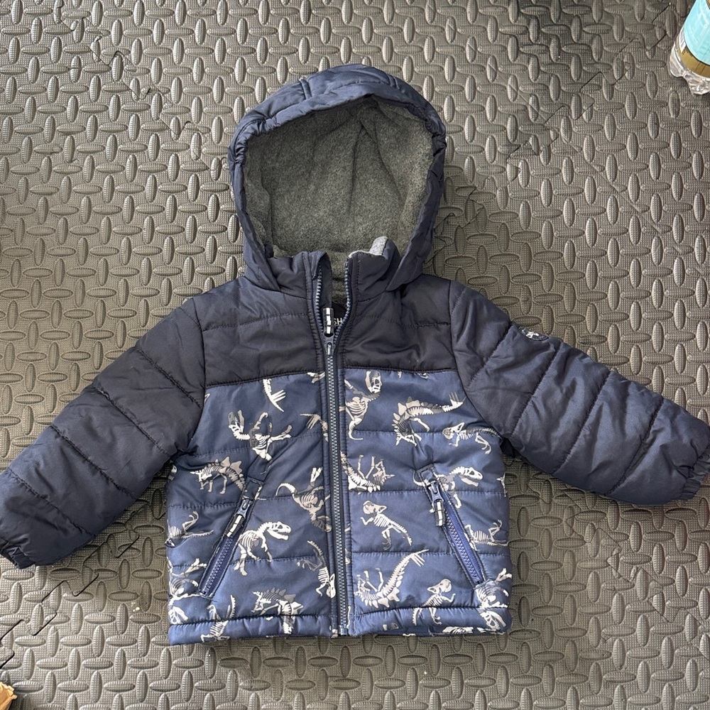 OshKosh B'gosh Navy Dinosaur Puffer Jacket